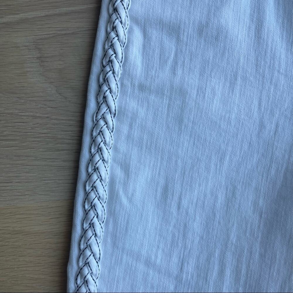 7 For All Mankind Women's White Braided Stretch Ankle Skinny Jeans Size … - Picture 5 of 9